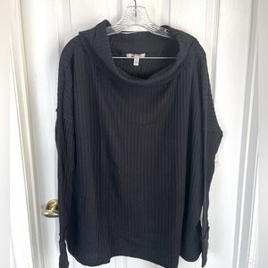 Free People Juicy long sleeve split back top in black, size S